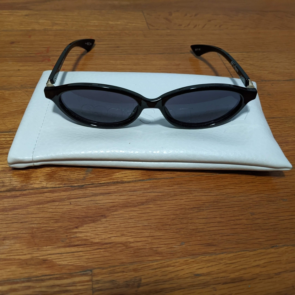 Black Sunglasses with White Case